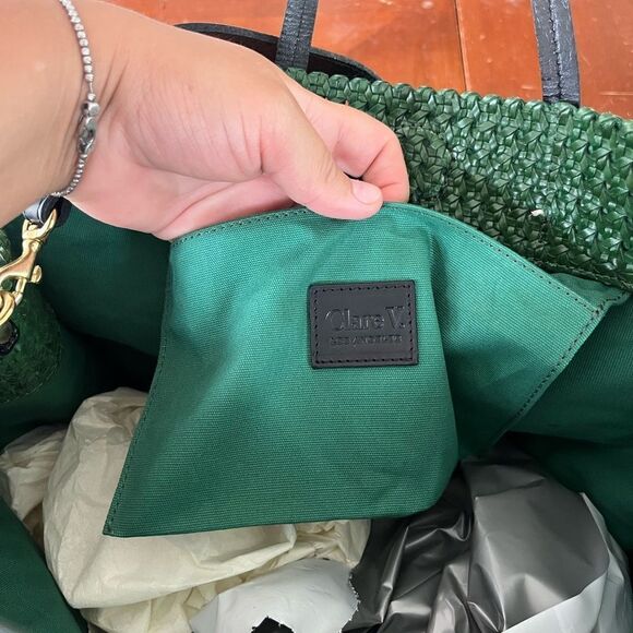 Clare V Green Woven Tote Bag - Picture 13 of 15